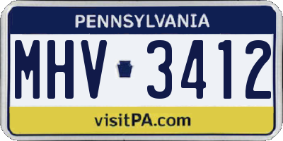 PA license plate MHV3412