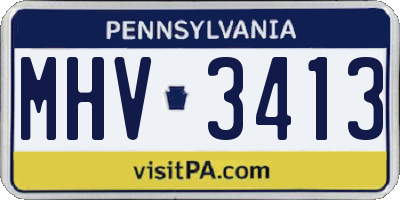 PA license plate MHV3413
