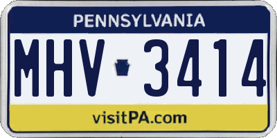 PA license plate MHV3414