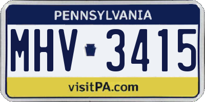 PA license plate MHV3415