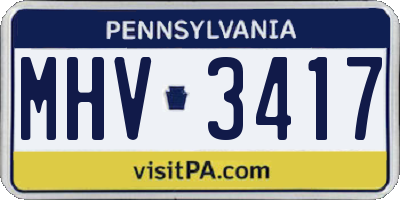 PA license plate MHV3417