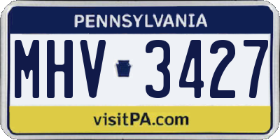 PA license plate MHV3427