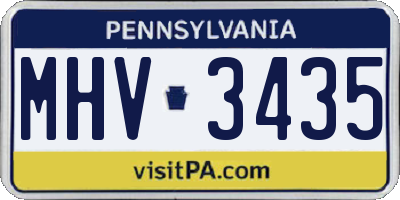PA license plate MHV3435