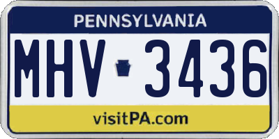 PA license plate MHV3436