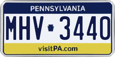 PA license plate MHV3440