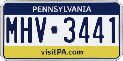 PA license plate MHV3441