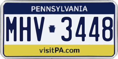 PA license plate MHV3448
