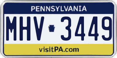 PA license plate MHV3449