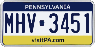 PA license plate MHV3451