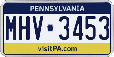 PA license plate MHV3453