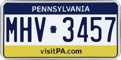 PA license plate MHV3457
