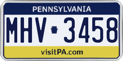 PA license plate MHV3458