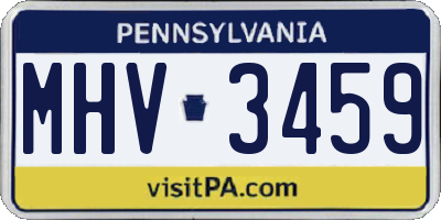 PA license plate MHV3459