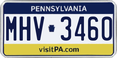 PA license plate MHV3460