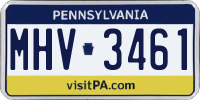 PA license plate MHV3461