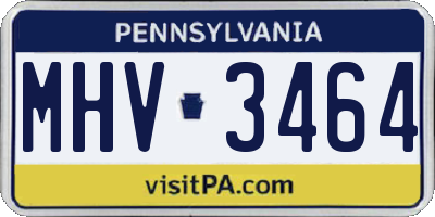 PA license plate MHV3464