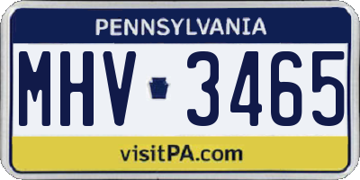 PA license plate MHV3465