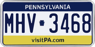 PA license plate MHV3468