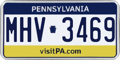 PA license plate MHV3469