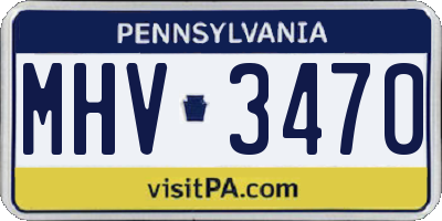 PA license plate MHV3470
