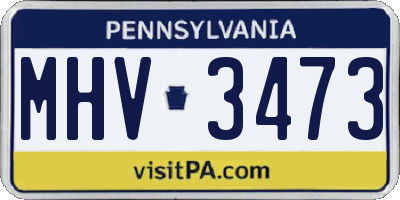 PA license plate MHV3473