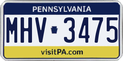 PA license plate MHV3475