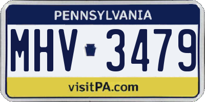 PA license plate MHV3479