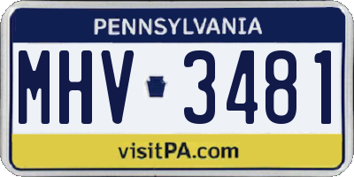 PA license plate MHV3481
