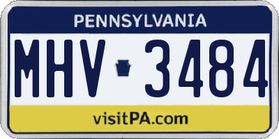 PA license plate MHV3484