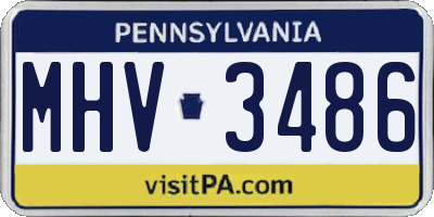 PA license plate MHV3486