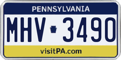 PA license plate MHV3490