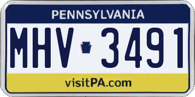 PA license plate MHV3491