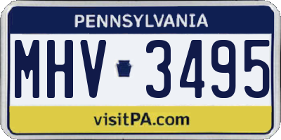 PA license plate MHV3495