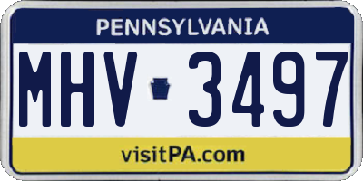 PA license plate MHV3497