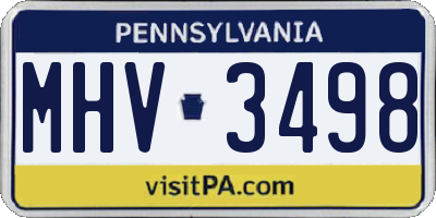 PA license plate MHV3498