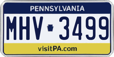 PA license plate MHV3499
