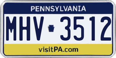 PA license plate MHV3512