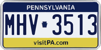 PA license plate MHV3513