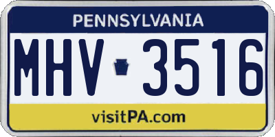 PA license plate MHV3516