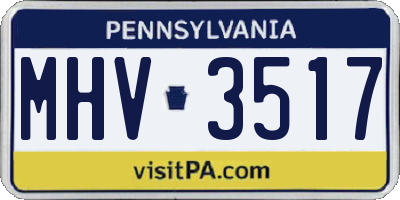 PA license plate MHV3517