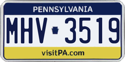 PA license plate MHV3519