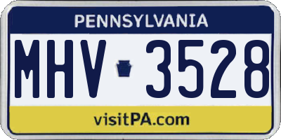 PA license plate MHV3528