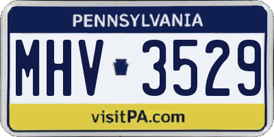 PA license plate MHV3529