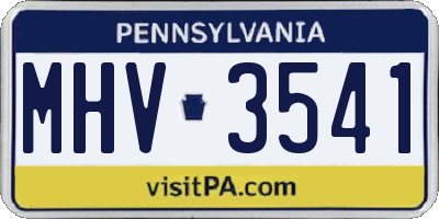 PA license plate MHV3541