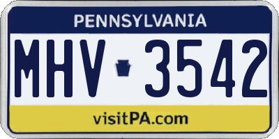 PA license plate MHV3542