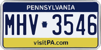 PA license plate MHV3546