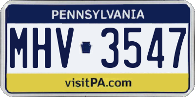 PA license plate MHV3547
