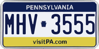 PA license plate MHV3555