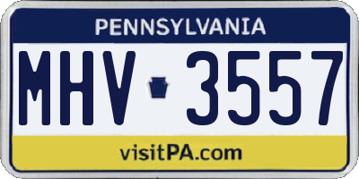 PA license plate MHV3557
