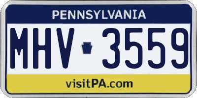 PA license plate MHV3559